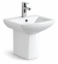 FORMOS BASIN WITH HALF PEDESTAL WHITE 46X38