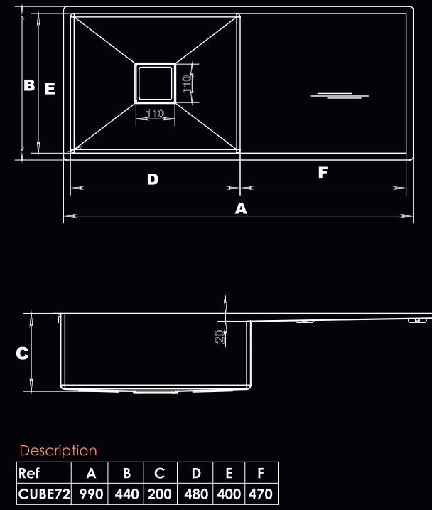 KITCHEN SINK CUBE-72