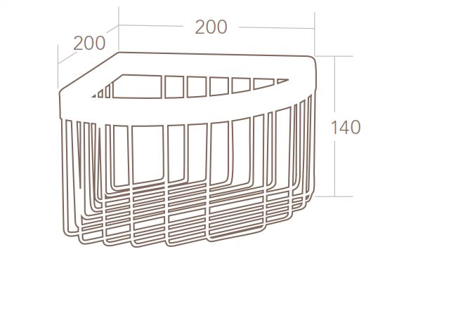 TRIANGULAR ALUMINIUM CORNER BASKET