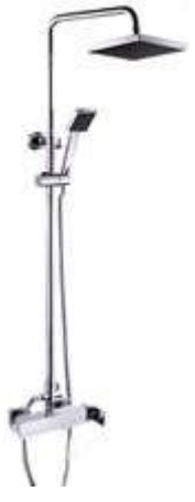 SQUARE SHOWER COLUMN WITH SHOWER HEAD AND MIXER