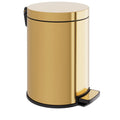 REFUSE BIN ROUND PVD BRUSHED GOLD 6LT SOFT CLOSE
