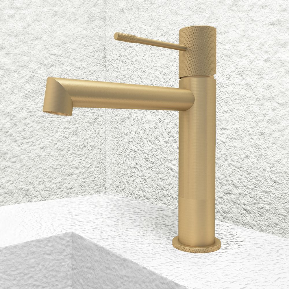 TERRA SINGLE LEVER BASIN MIXER BRUSHED GOLD