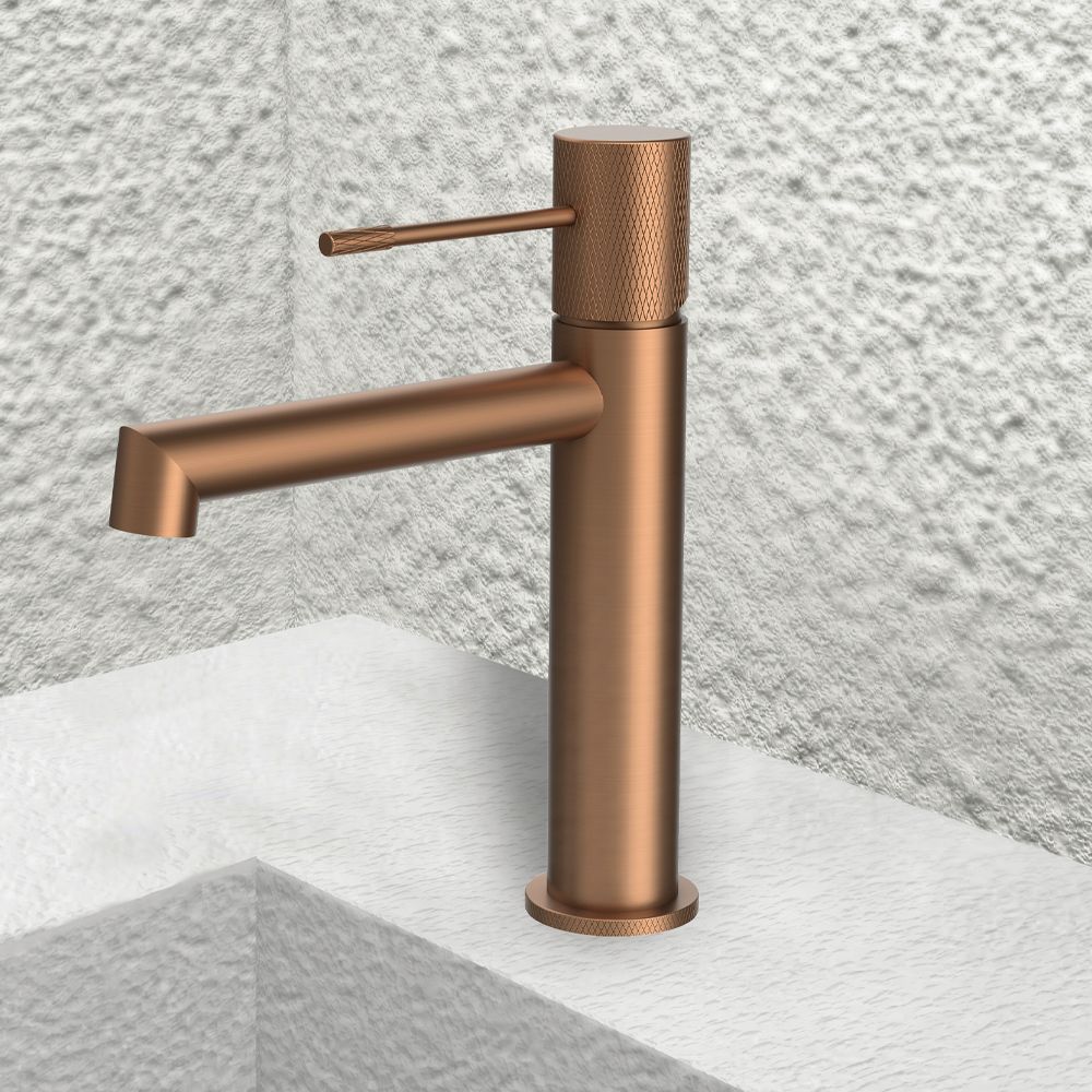 TERRA SINGLE LEVER BASIN MIXER ROSE BRUSHED GOLD