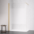 WALK IN SHOWER CABIN BRUSHED GOLD CLEAR/FROSTED GLASS