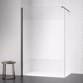 WALK IN SHOWER CABIN BRUSHED GUNMETAL CLEAR/FROSTED GLASS