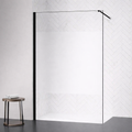 WALK IN SHOWER CABIN BLACK MATTE CLEAR/FROSTED GLASS