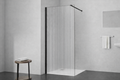 WALK-IN SHOWER CABIN FLUTED GLASS BLACK MATTE