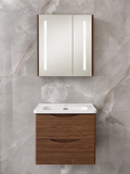 ELEKTRA 601 WALL HUNG BASIN FURNITURE WITH BASIN AND LED ANTI-FOG CABINET MIRROR 600X500X515MM
