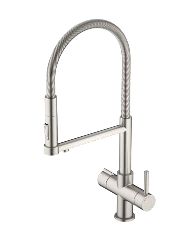 CONTEMPORARY ART 3-WAY SINK MIXER INOX WIRE SPOUT
