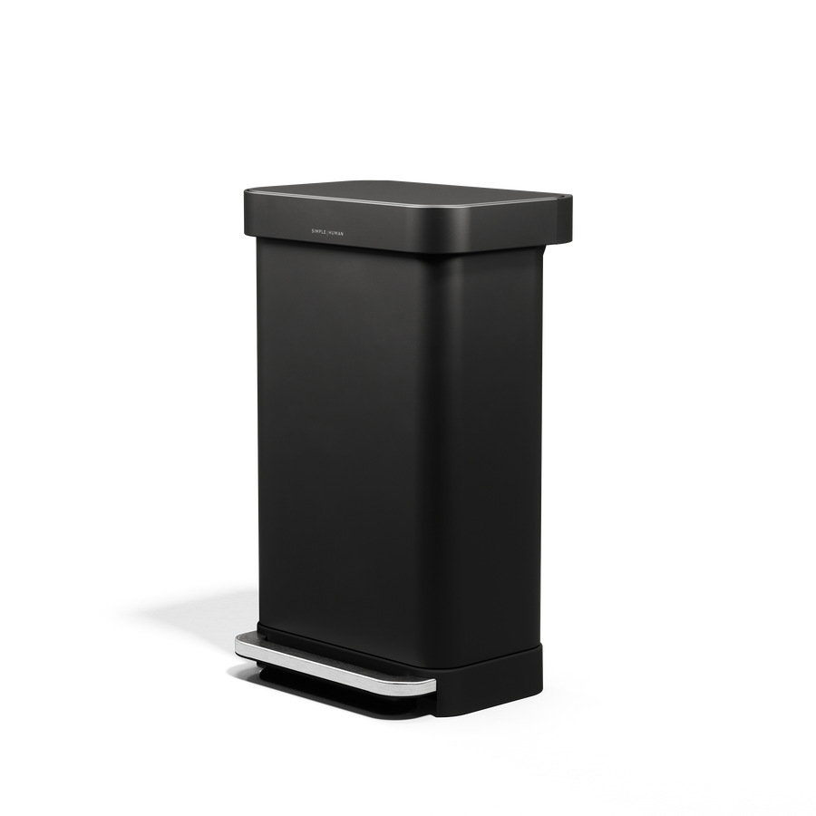 SIMPLEHUMAN 45L MATTE BLACK STAINLESS STEEL BIN