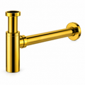 Metal wash basin bottle trap in platinum gold