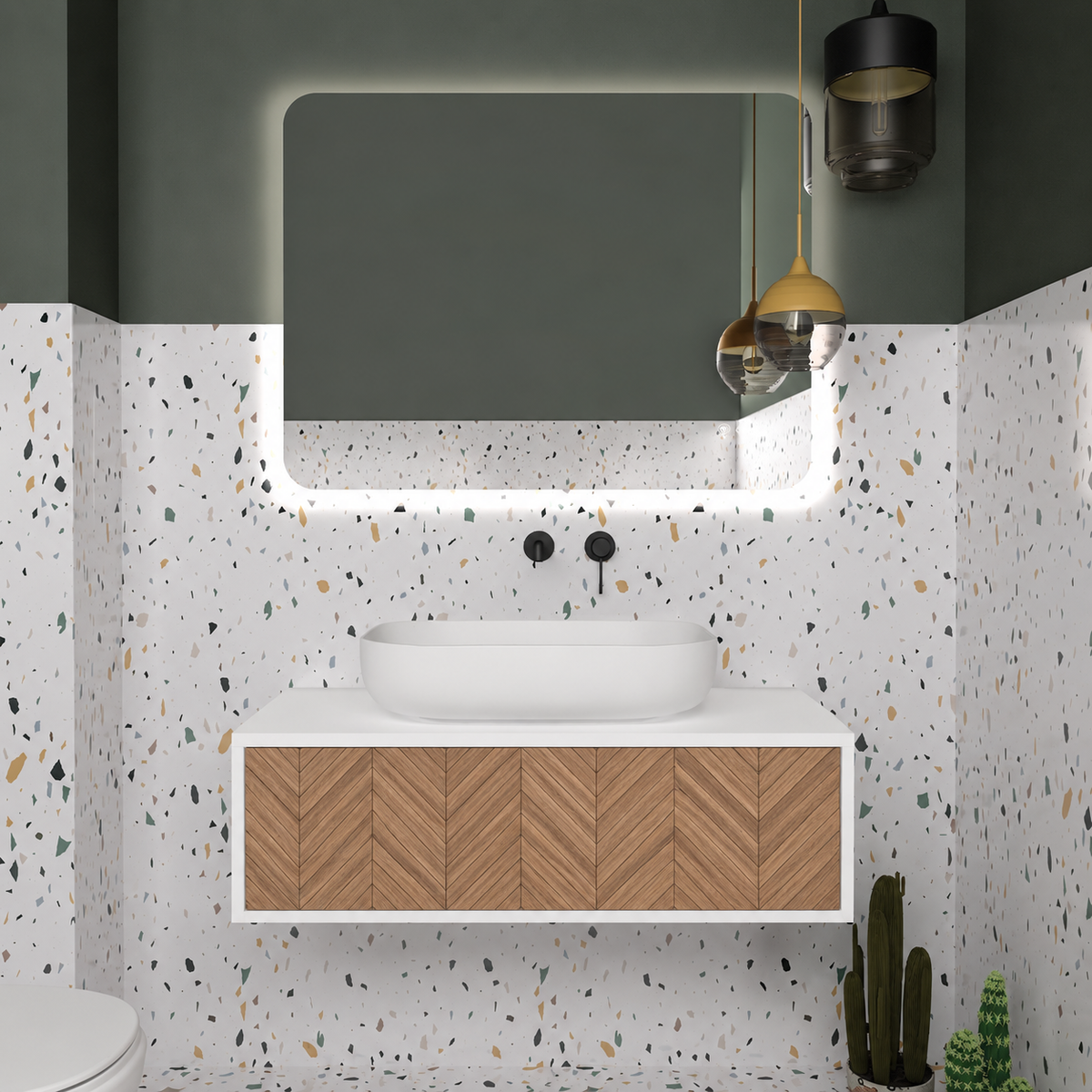 Orabella Drawer vanity — cabinet 6080, drawer 270, white countertop