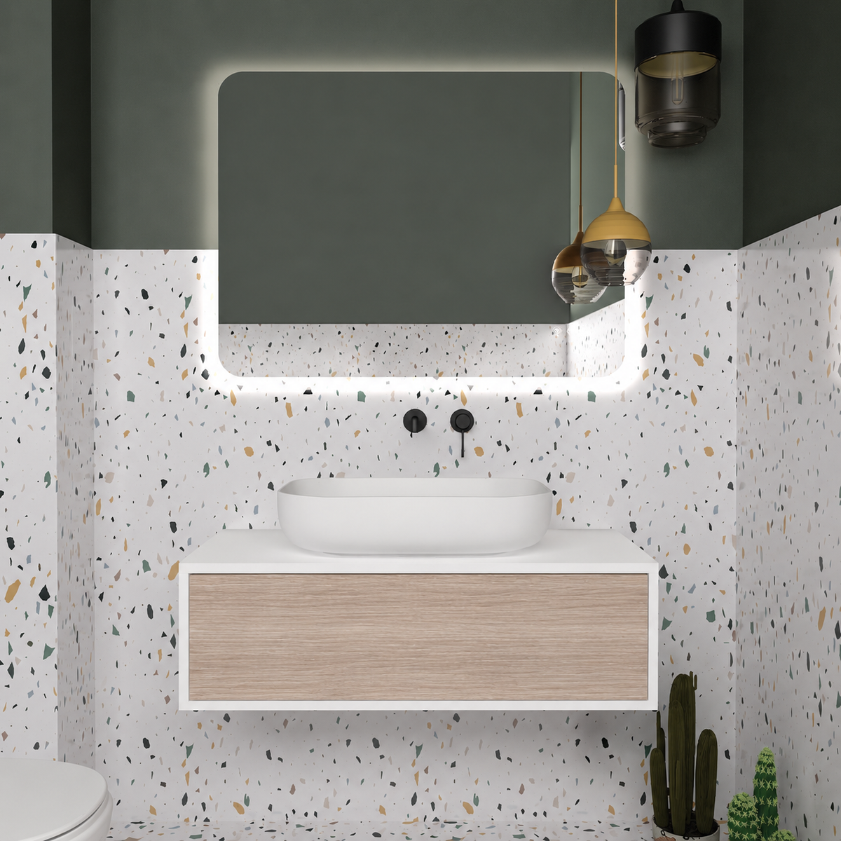 Orabella Drawer vanity — cabinet 6080, drawer 326, white countertop