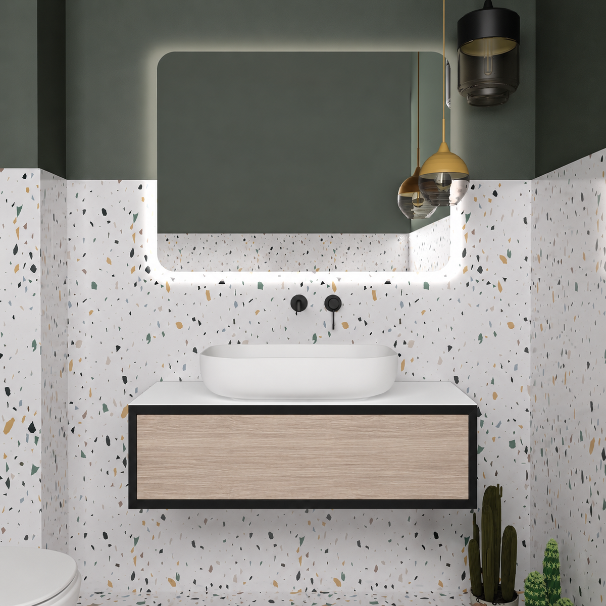 Orabella Drawer vanity — cabinet 6090, drawer 326, white countertop