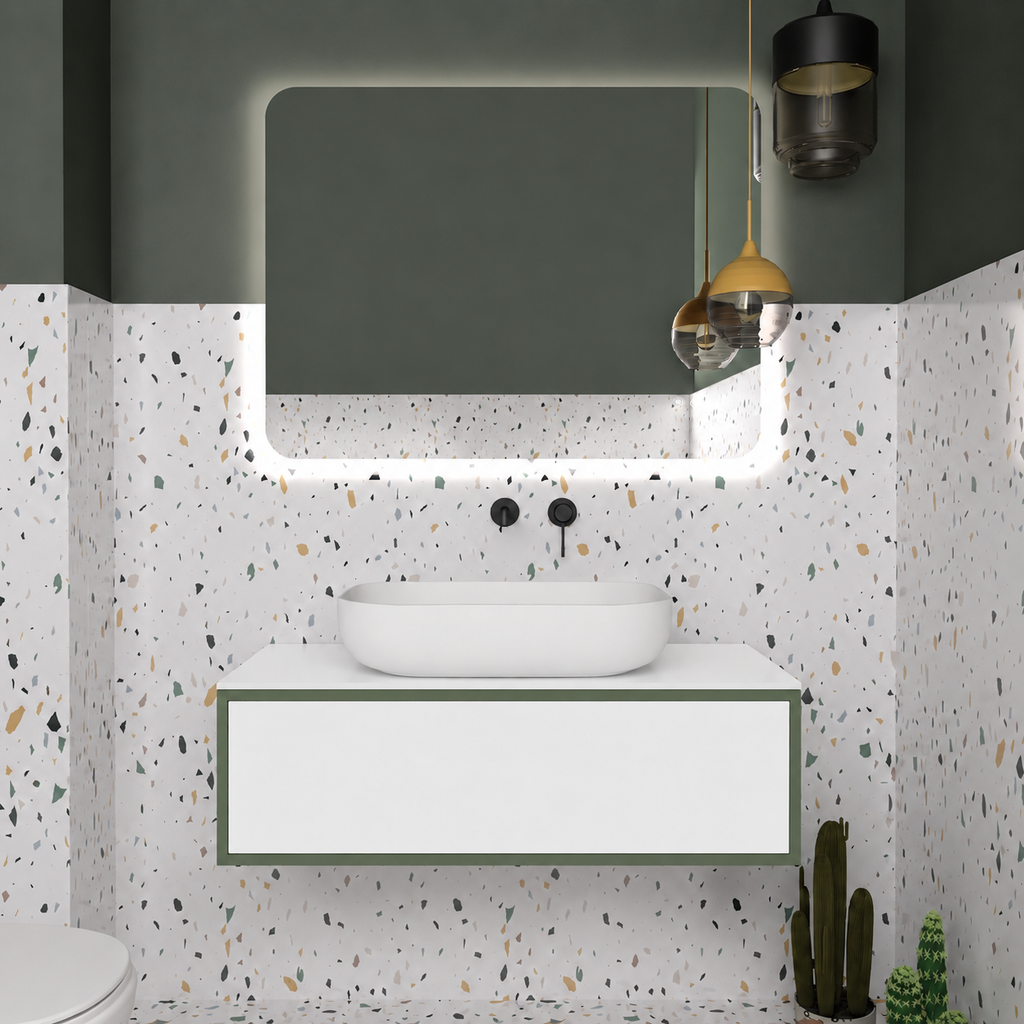 Drawer vanity - cabinet 162 / drawer 101 / White countertop