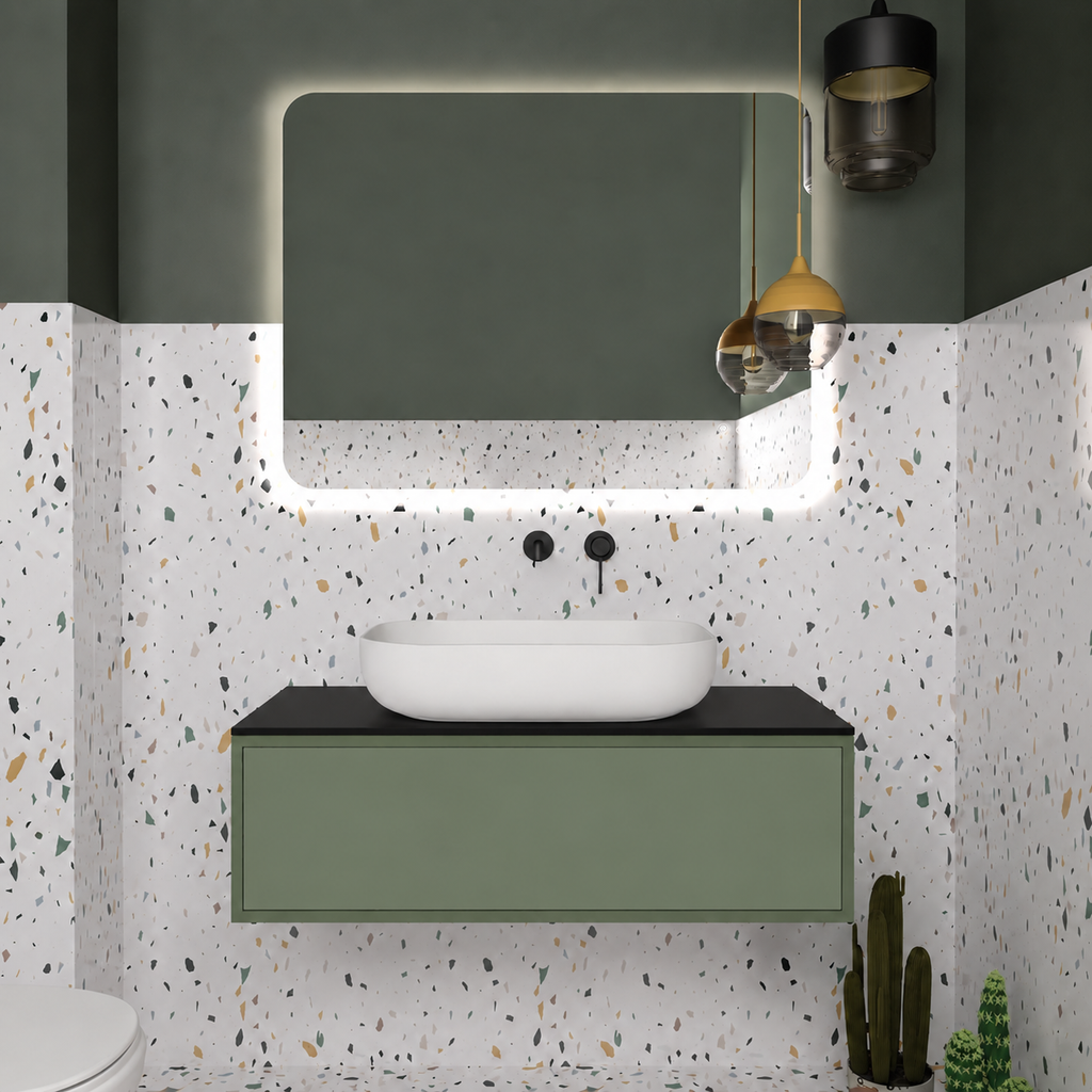 Drawer vanity - cabinet 162 / drawer 162 / Black countertop