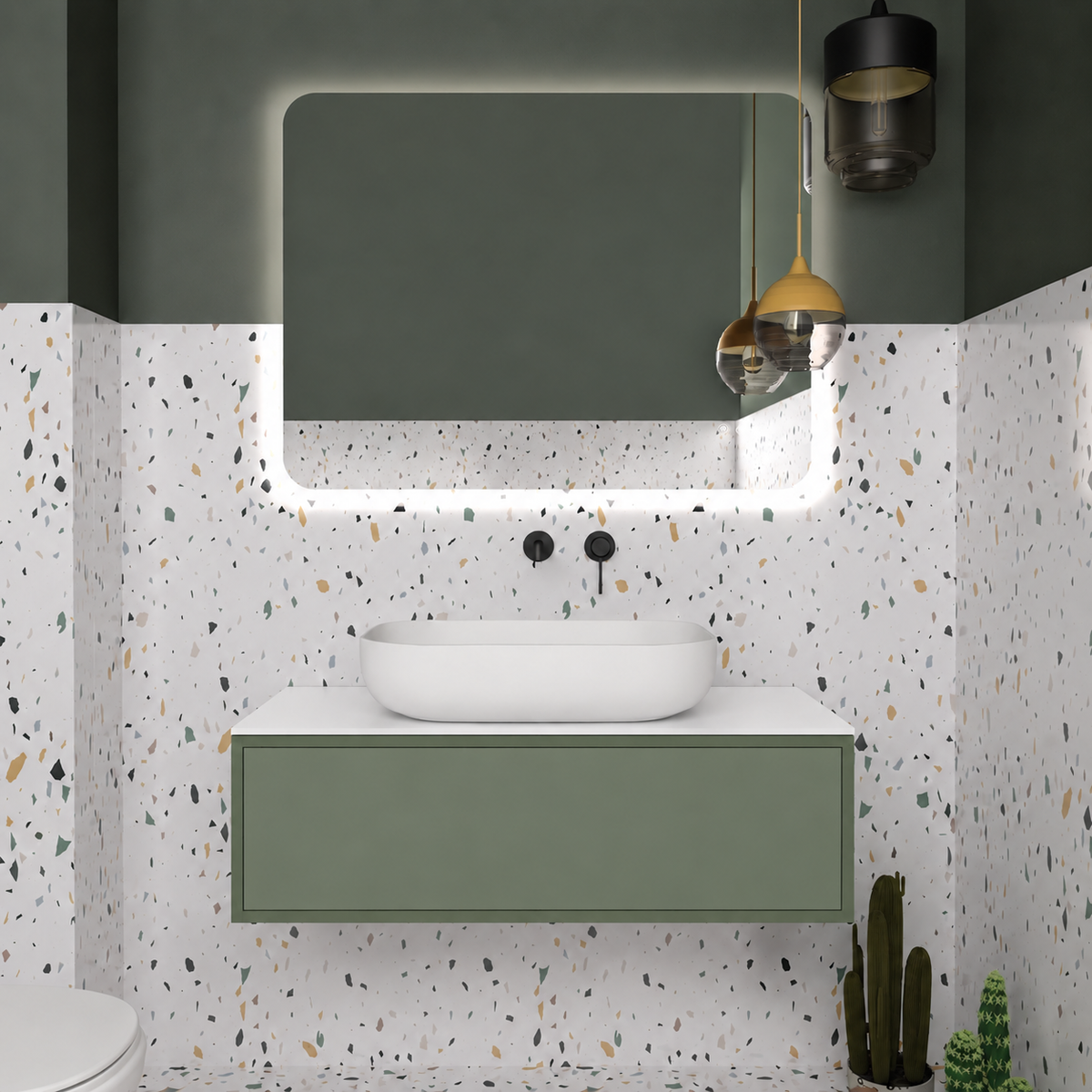 Drawer vanity - cabinet 162 / drawer 162 / White countertop