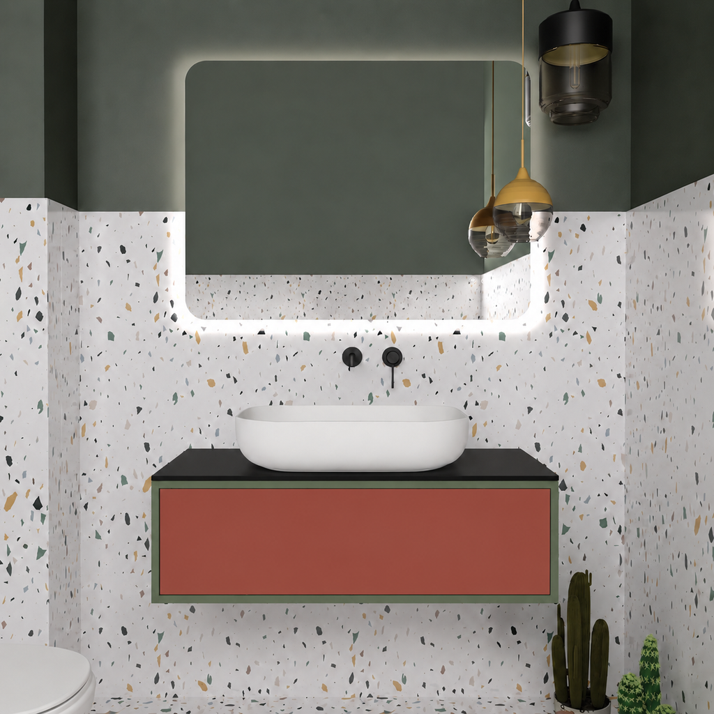 Drawer vanity - cabinet 162 / drawer 165 / Black countertop