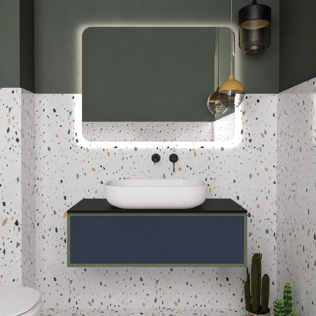 Drawer vanity - cabinet 162 / drawer 167 / Black countertop