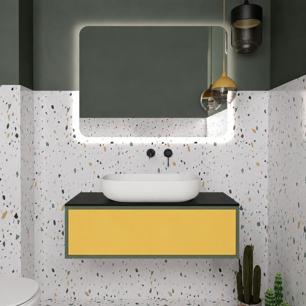 Drawer vanity - cabinet 162 / drawer 168 / Black countertop