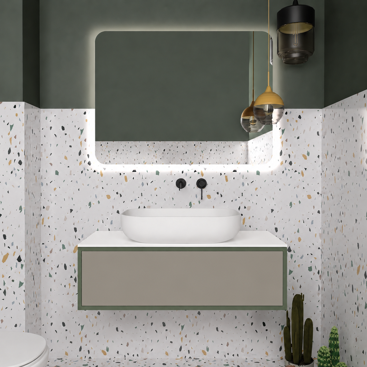 Drawer vanity - cabinet 162 / drawer 194 / White countertop