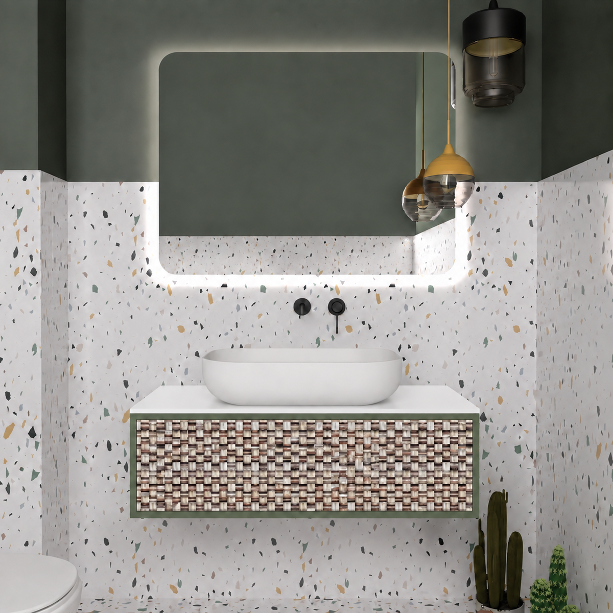 Drawer vanity - cabinet 162 / drawer 245 / White countertop