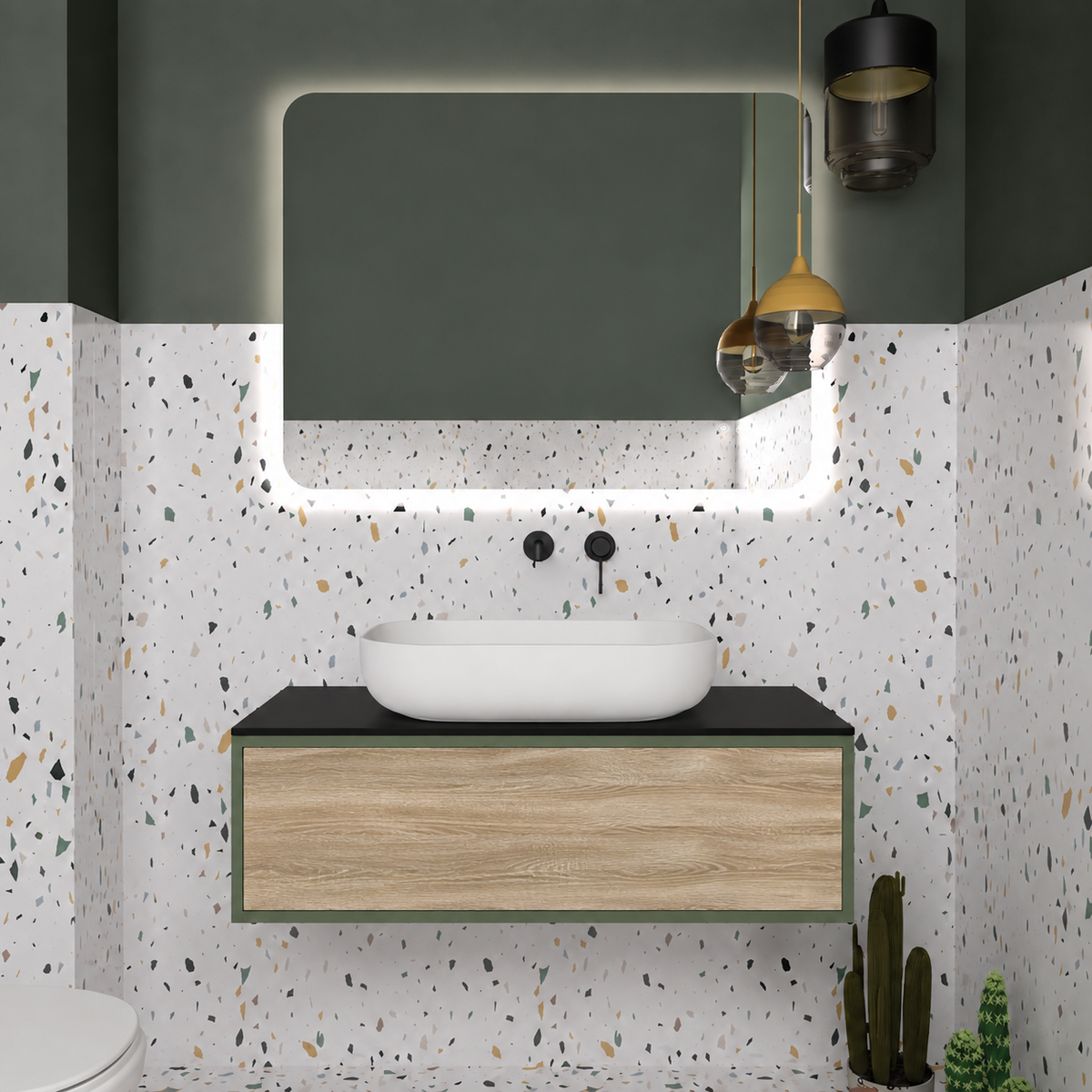 Drawer vanity - cabinet 162 / drawer 331 / Black countertop