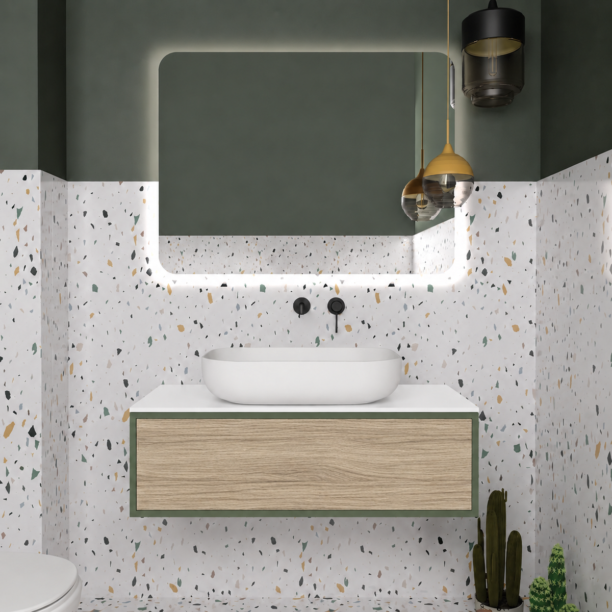Drawer vanity - cabinet 162 / drawer 390 / White countertop