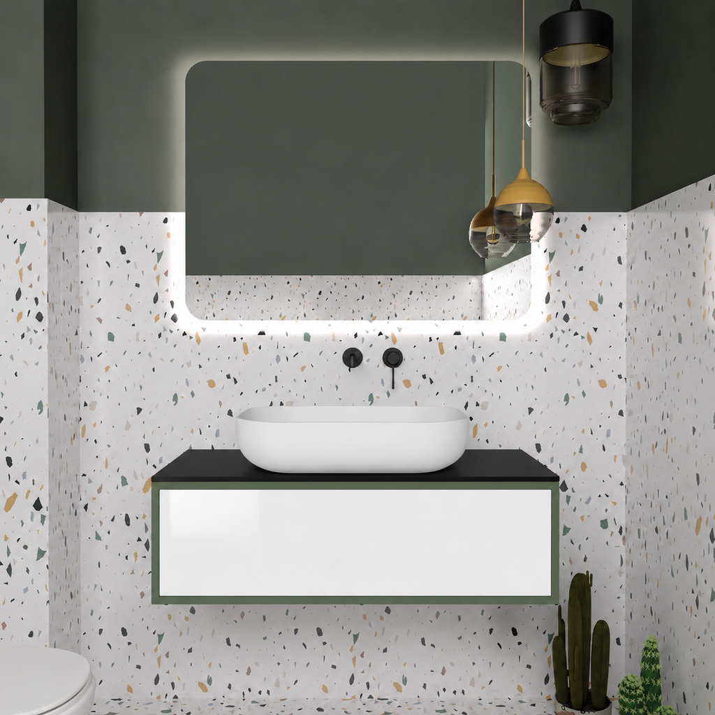 Drawer vanity - cabinet 162 / drawer 6010 / Black countertop