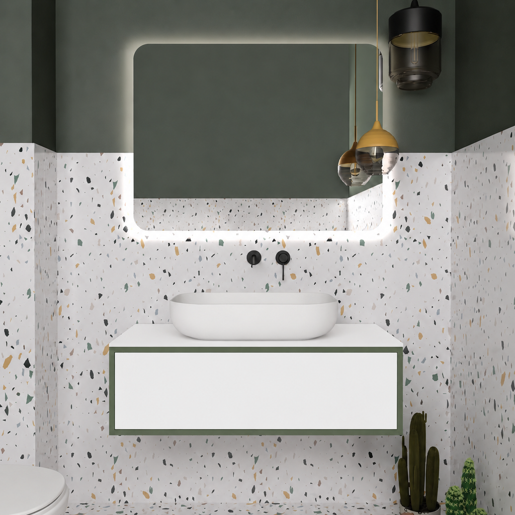 Drawer vanity - cabinet 162 / drawer 6080 / White countertop
