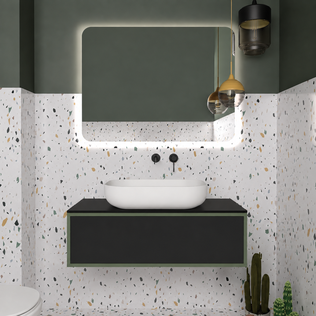 Drawer vanity - cabinet 162 / drawer 6090 / Black countertop