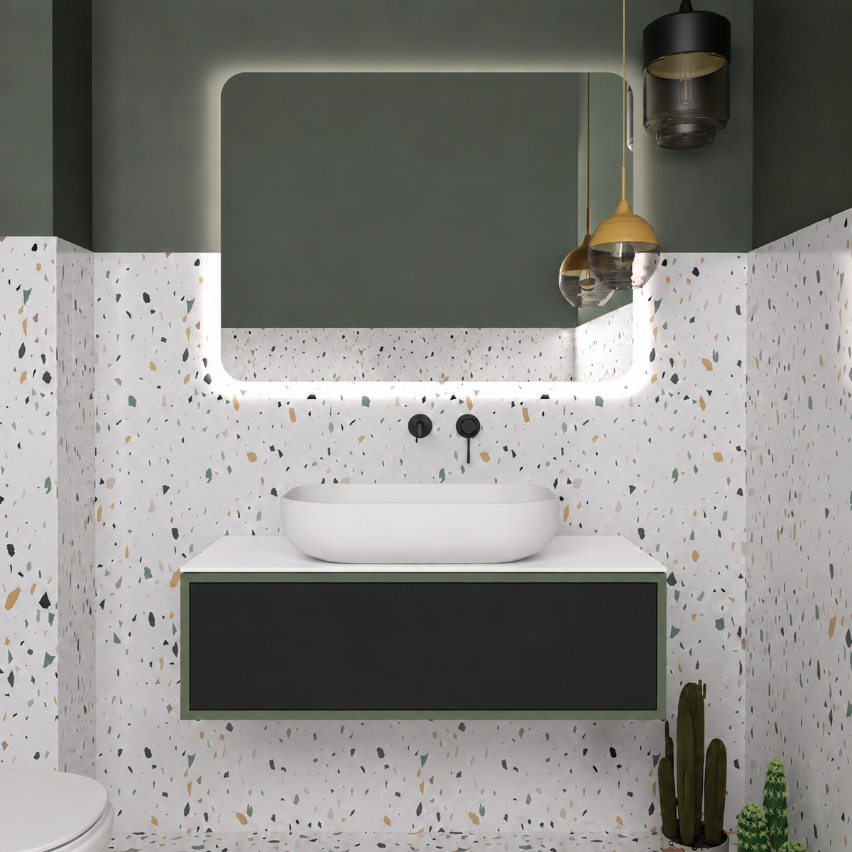 Drawer vanity - cabinet 162 / drawer 6090 / White countertop