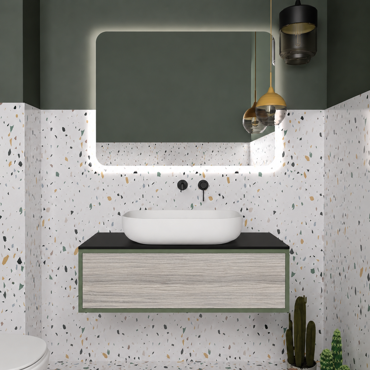Drawer vanity - cabinet 162 / drawer 719 / Black countertop