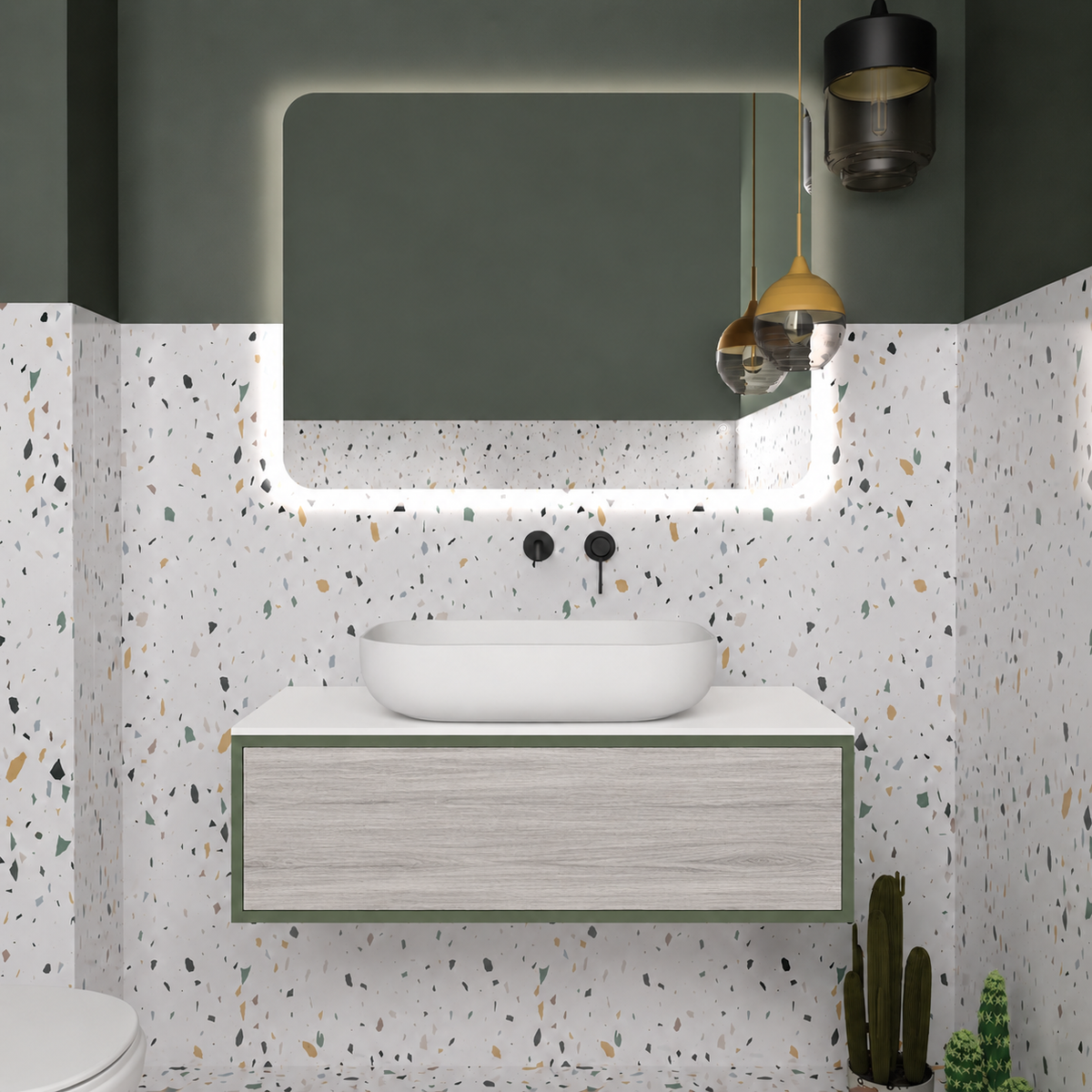 Drawer vanity - cabinet 162 / drawer 719 / White countertop