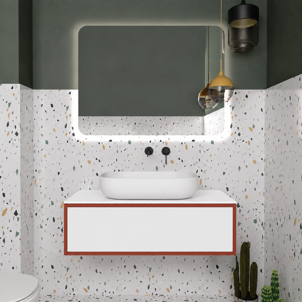 Drawer vanity - cabinet 165 / drawer 101 / White countertop