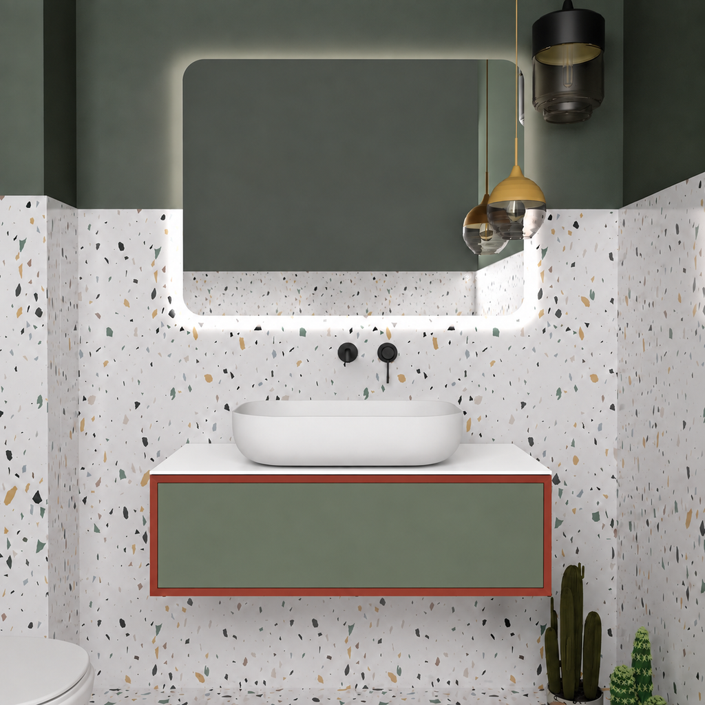 Drawer vanity - cabinet 165 / drawer 162 / White countertop