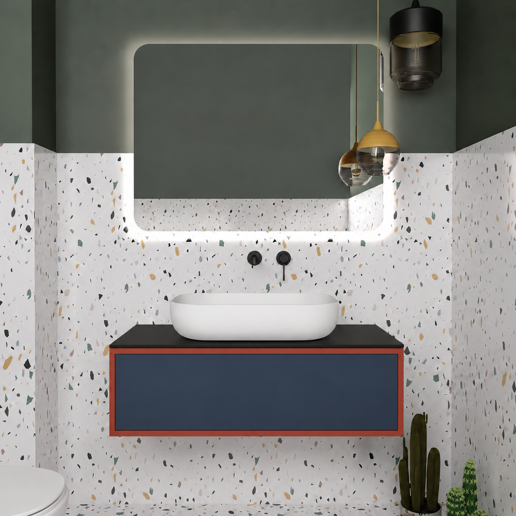 Drawer vanity - cabinet 165 / drawer 167 / Black countertop