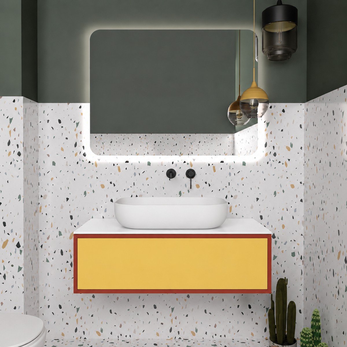 Drawer vanity - cabinet 165 / drawer 168 / White countertop