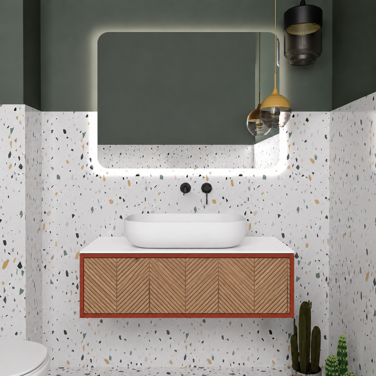 Drawer vanity - cabinet 165 / drawer 270 / White countertop