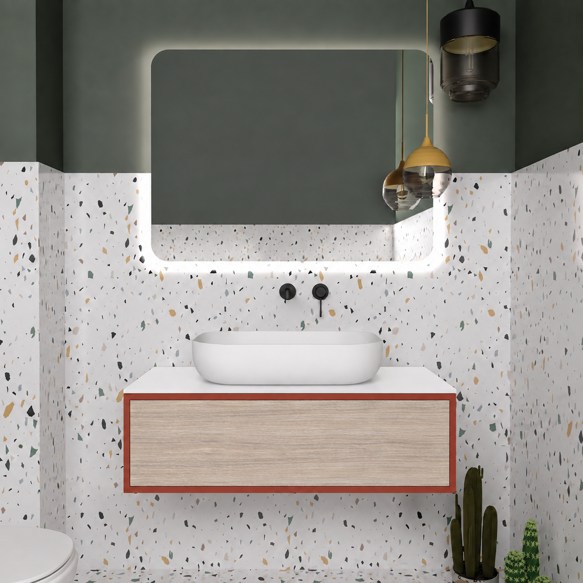 Drawer vanity - cabinet 165 / drawer 326 / White countertop