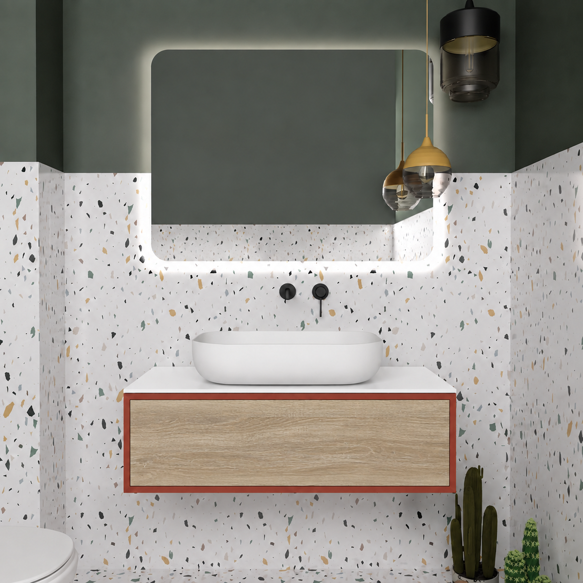 Drawer vanity - cabinet 165 / drawer 331 / White countertop
