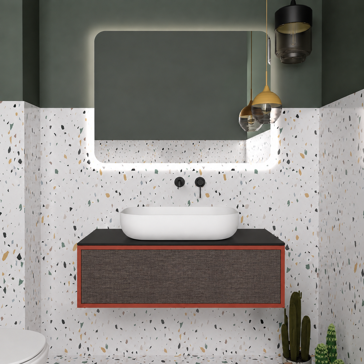 Drawer vanity - cabinet 165 / drawer 399 / Black countertop