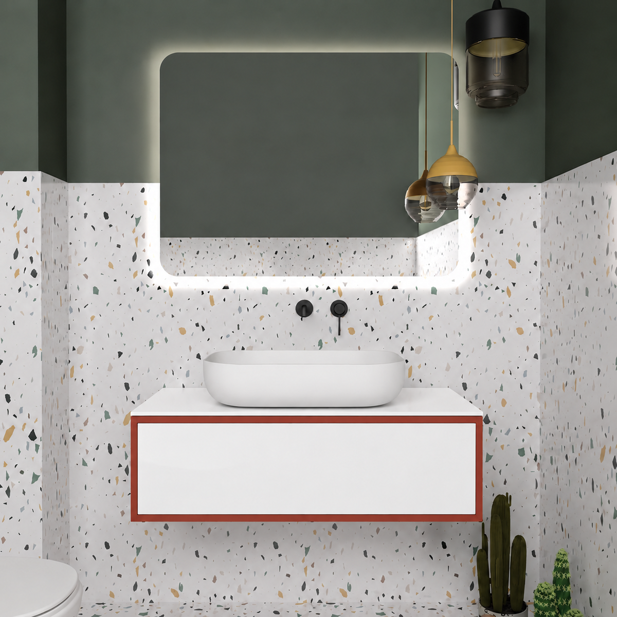 Drawer vanity - cabinet 165 / drawer 6010 / White countertop