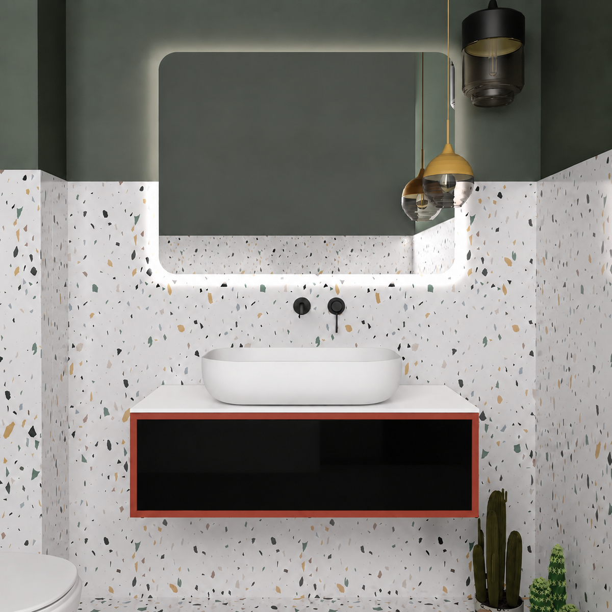 Drawer vanity - cabinet 165 / drawer 6040 / White countertop