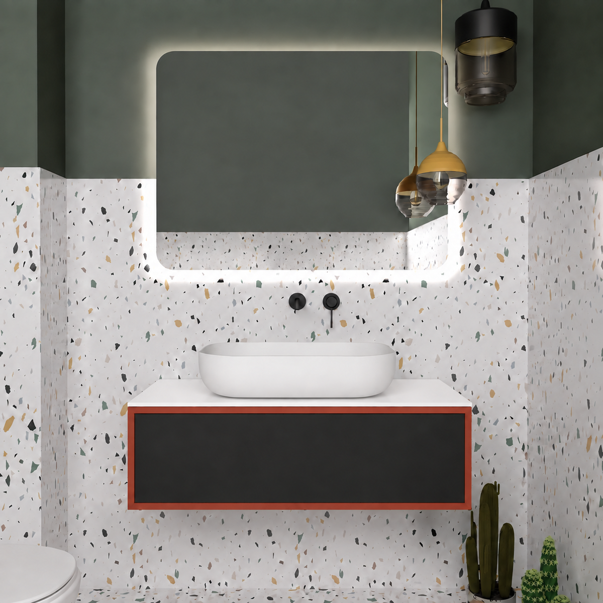 Drawer vanity - cabinet 165 / drawer 6090 / White countertop
