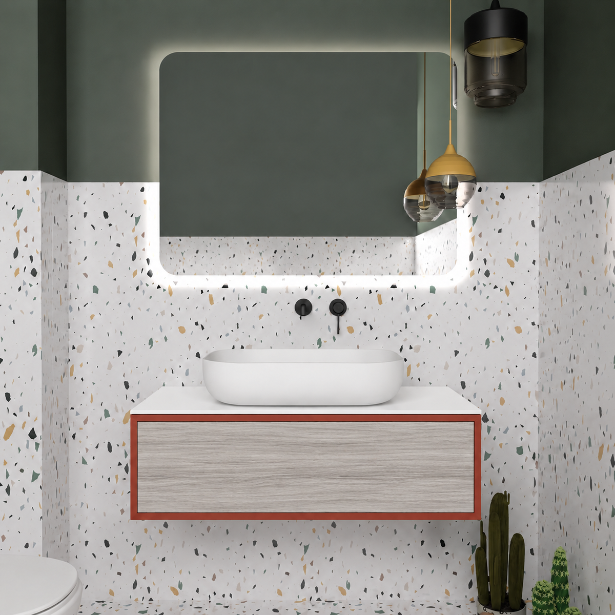 Drawer vanity - cabinet 165 / drawer 719 / White countertop