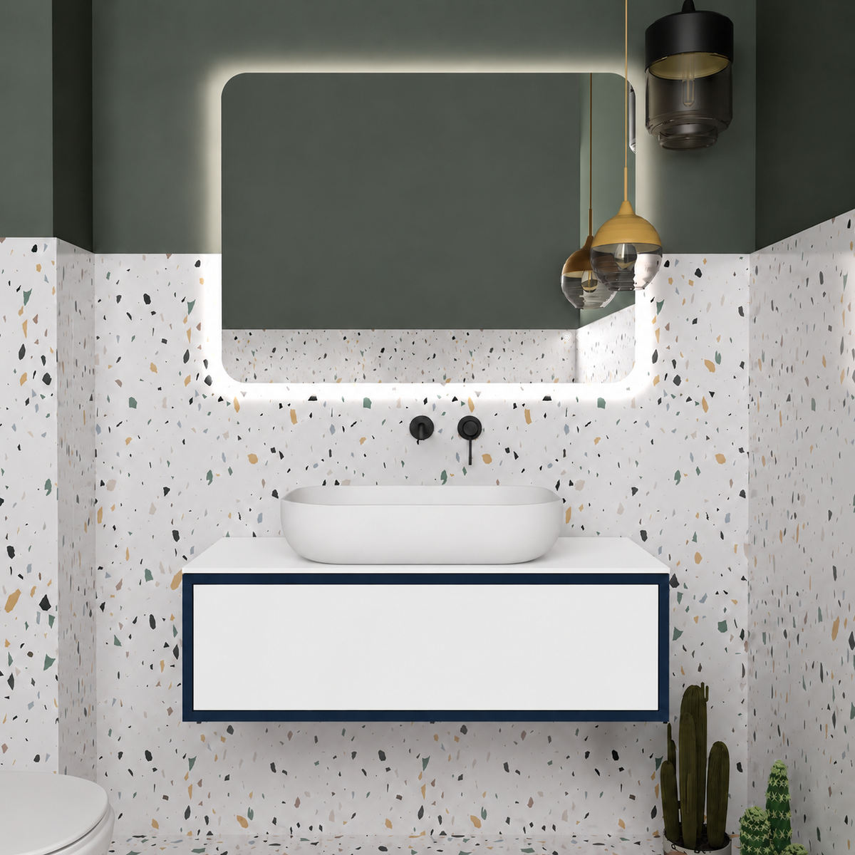 Drawer vanity - cabinet 167 / drawer 101 / White countertop