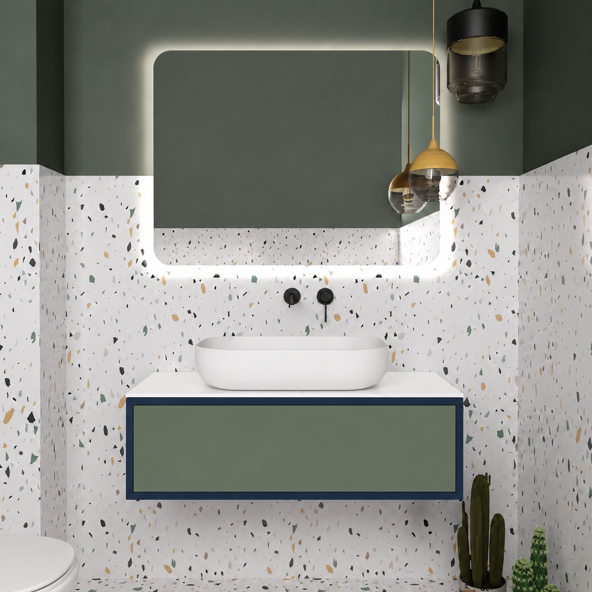 Drawer vanity - cabinet 167 / drawer 162 / White countertop