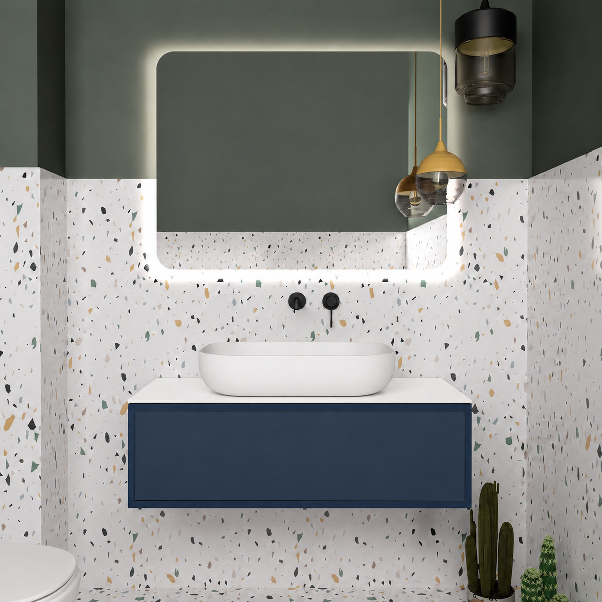 Drawer vanity - cabinet 167 / drawer 167 / White countertop