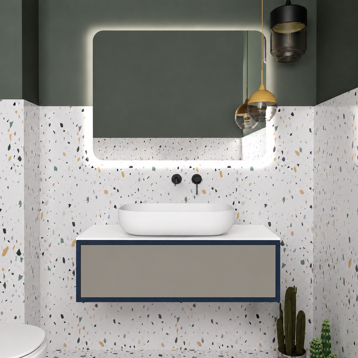 Drawer vanity - cabinet 167 / drawer 194 / White countertop